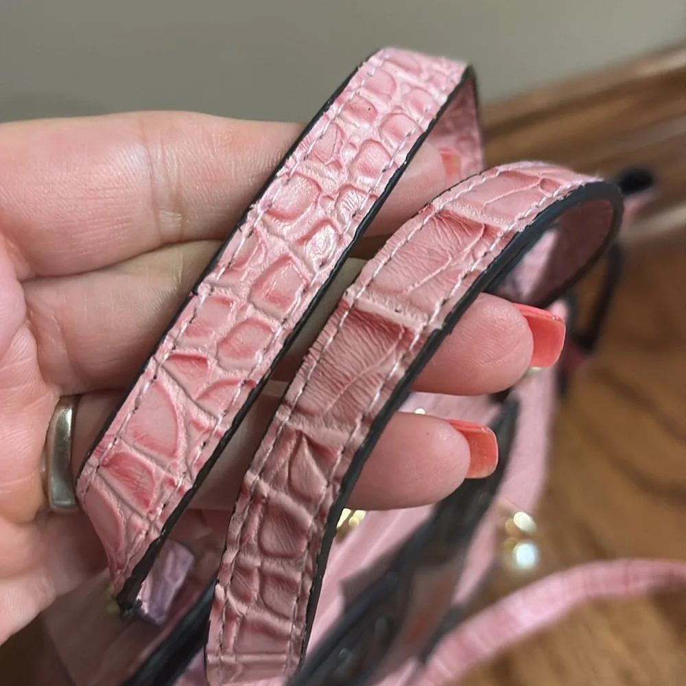 Pink SASSY CHIC LADY Bag with Face Design Adjustable size and crossbody handle